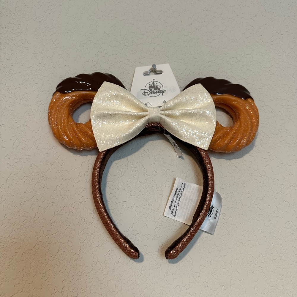 Disney Churro Ears Headband with Cream Bow